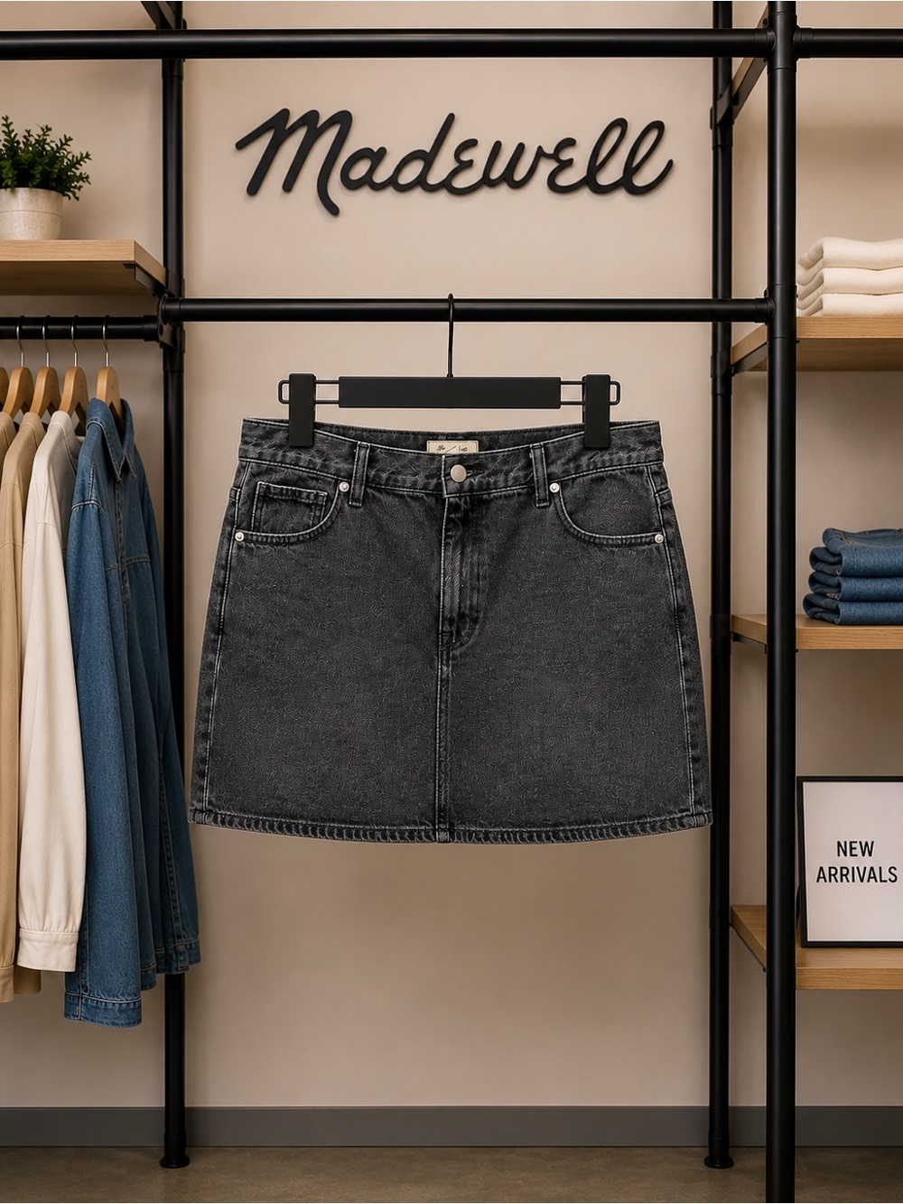 Madewell Dark Gray Denim Skirt